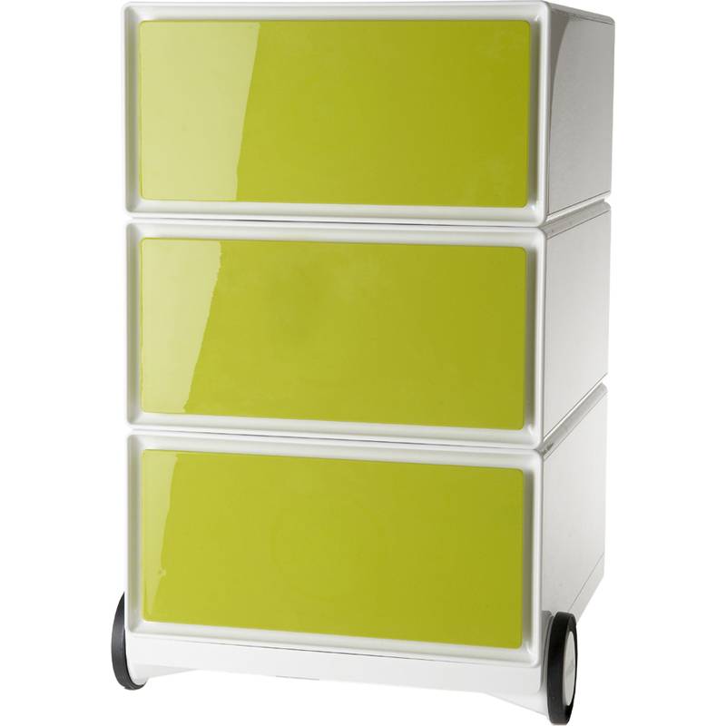 PAPERFLOW Rollcontainer "easyBox", 3 Schübe, weiß / grün-0