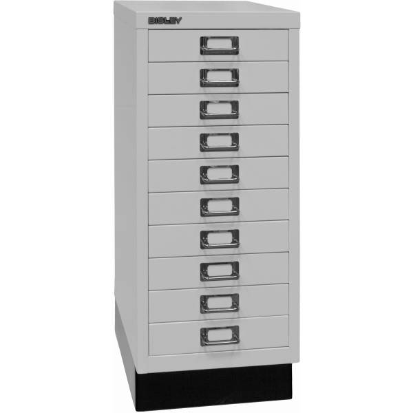 Schubladenschrank MultiDrawer 29er Serie Sockel A4 10 Schubladen lichtgrau