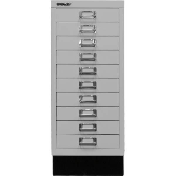 Schubladenschrank MultiDrawer 29er Serie Sockel A4 10 Schubladen lichtgrau-1