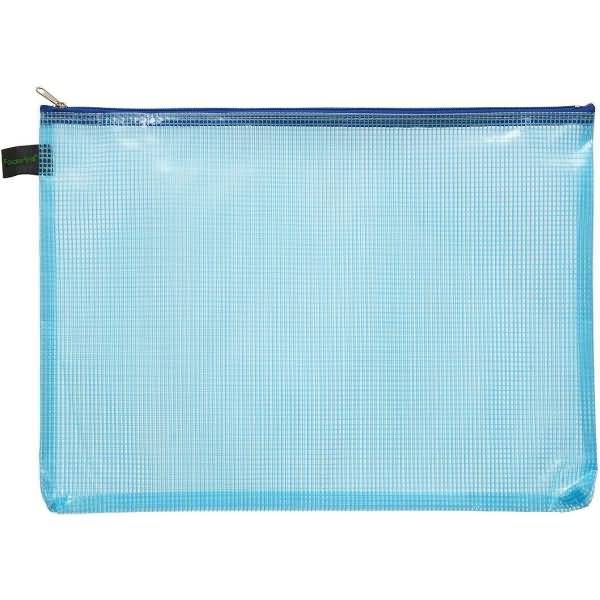 Reißverschlussbeutel A4 blau/transparent