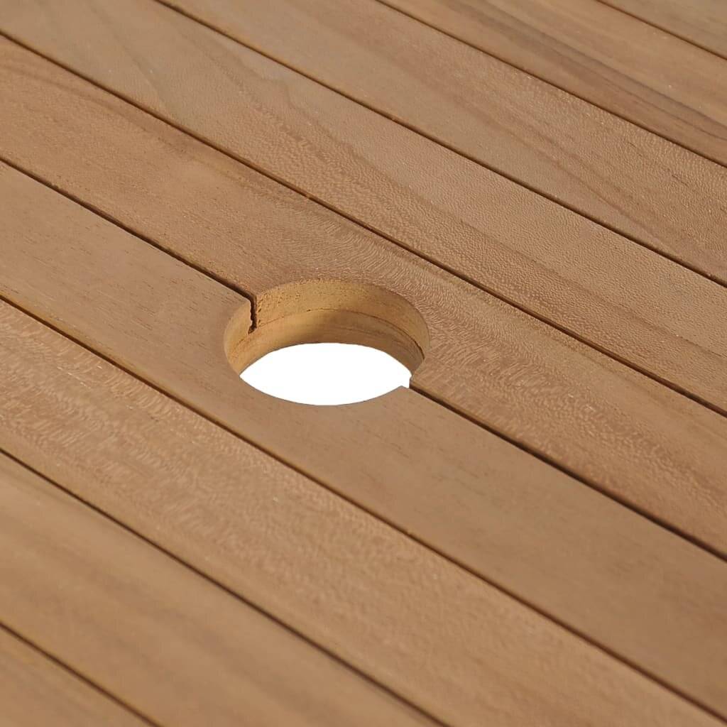 Waschtischunterschrank Teak Massiv mit Flussstein Waschbecken-5