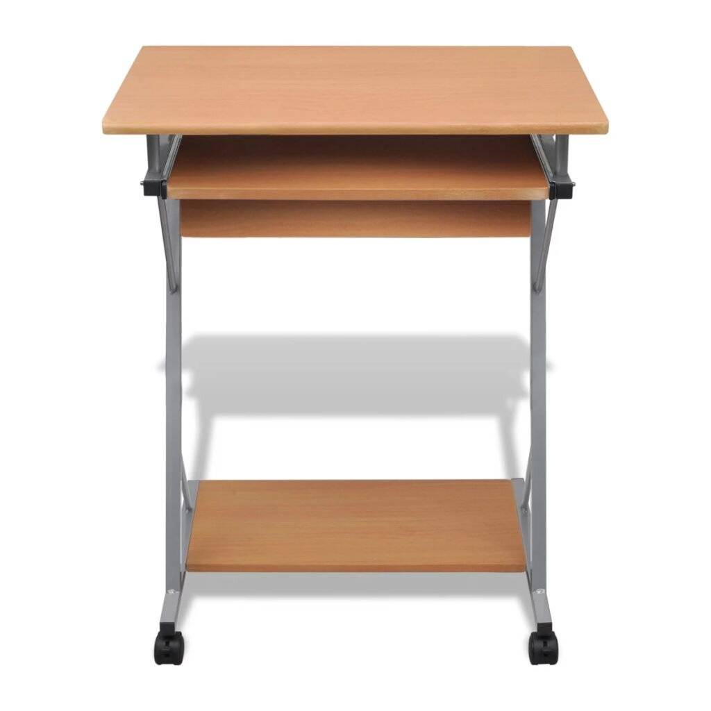 Computertisch Computerwagen PC Tisch Bürotisch Laptop auf Rollen braun-1