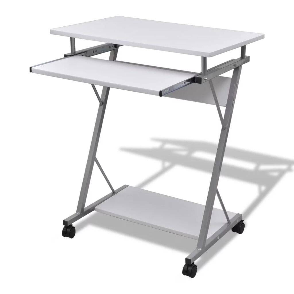 Computertisch Computerwagen PC Tisch Bürotisch Laptop auf Rollen weiß-5