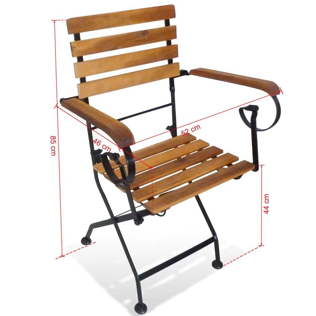 Klappbare Gartenstühle 2 Stk. Stahl und Massivholz Akazie-6