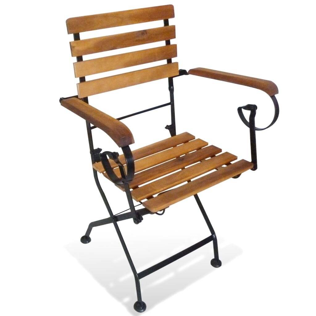 Klappbare Gartenstühle 2 Stk. Stahl und Massivholz Akazie-1