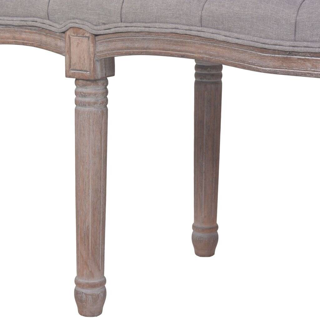 vidaXL Bank Leinen Massivholz 150x40x48 cm Dunkelgrau-5