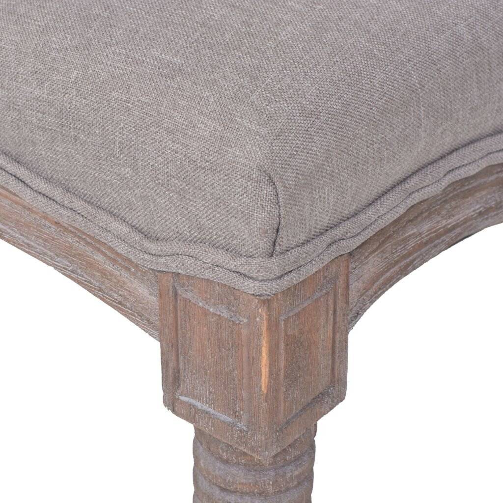 Bank Leinen Massivholz 150 x 40 x 48 cm Hellgrau-4