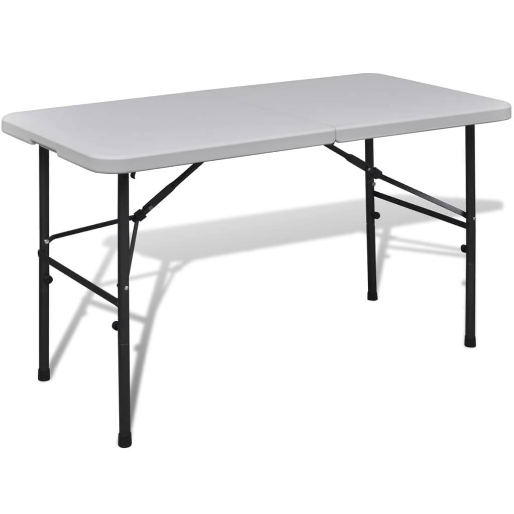vidaXL Gartentisch Klappbar 122 cm HDPE Weiß-5