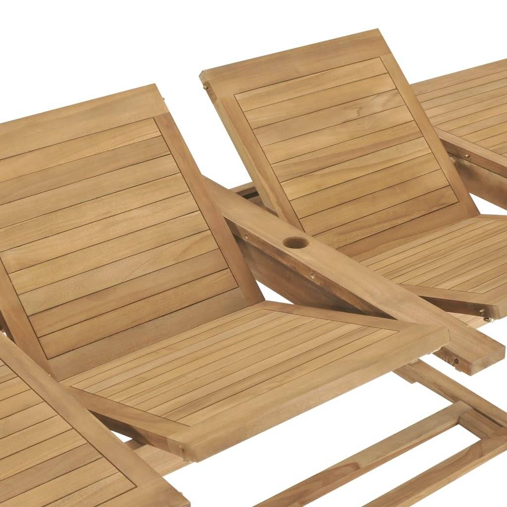 vidaXL Garten-Ausziehtisch 180-280x100x75 cm Massivholz Teak-5