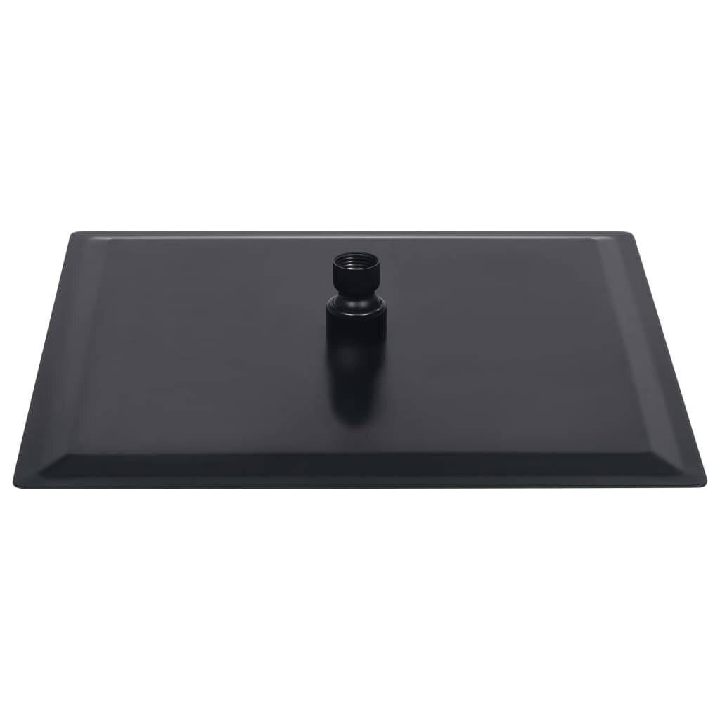 vidaXL Regenbrause Edelstahl 30x30 cm Quadrat Schwarz-5