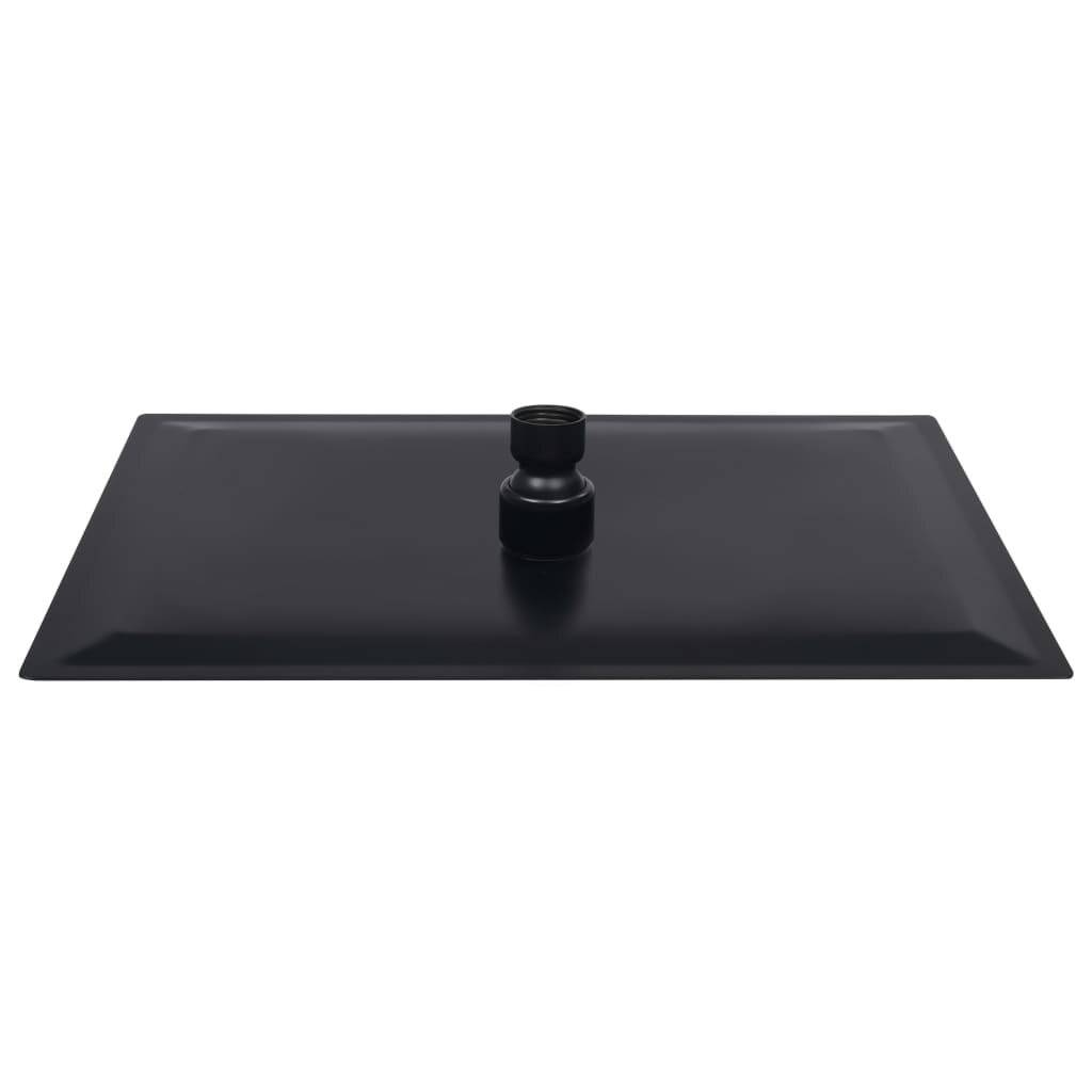 vidaXL Regenbrause Edelstahl 30x20 cm Rechteckig Schwarz-5