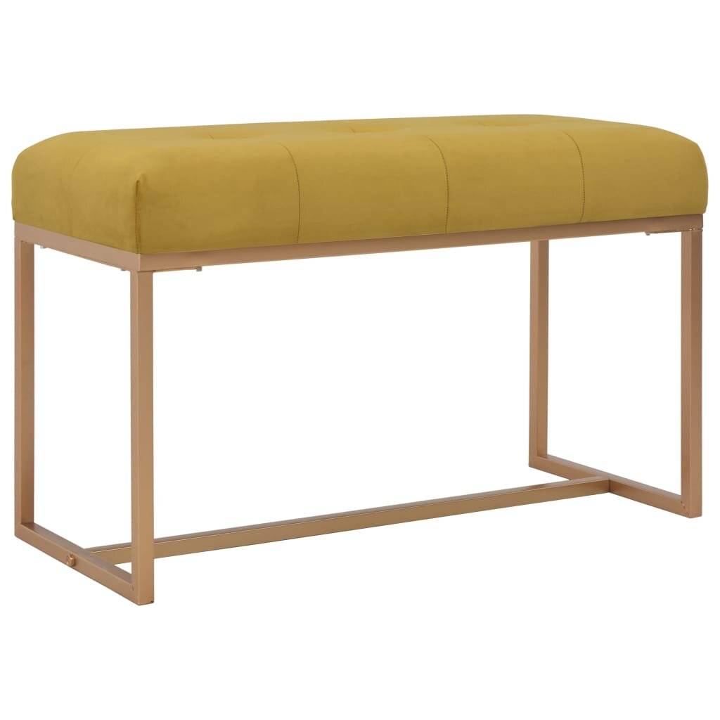 Bank 80 cm Senfgelb Samt-5