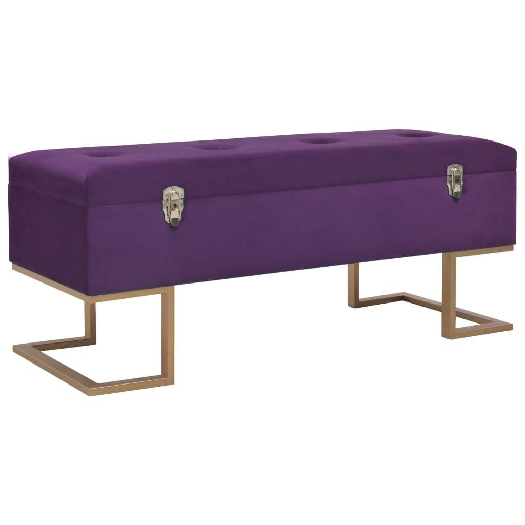 Bank mit Staufach 105 cm Lila Samt-0