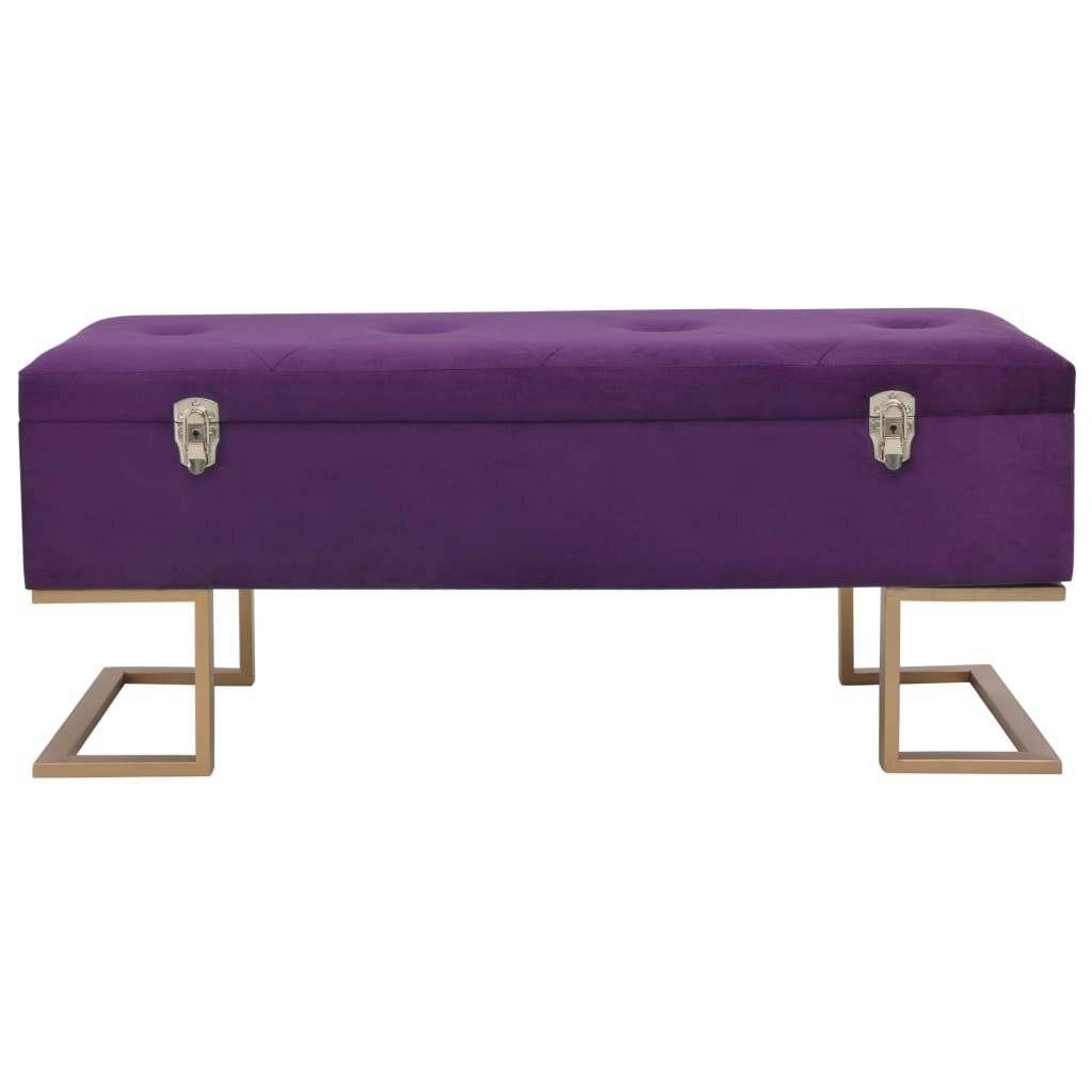 Bank mit Staufach 105 cm Lila Samt-2