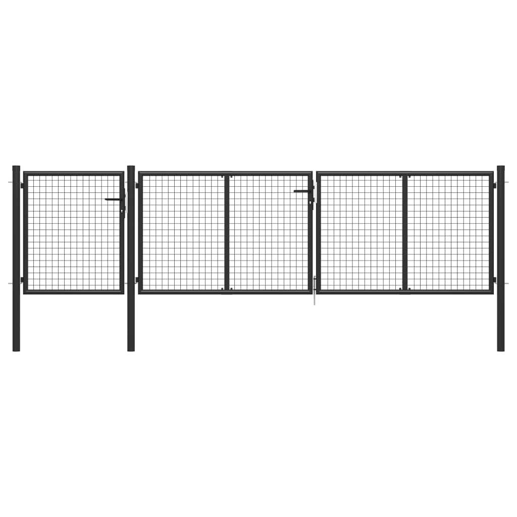 vidaXL Gartentor aus Stahl 400 x 100 cm Anthrazit-5
