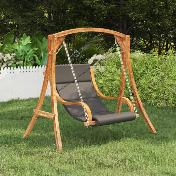 Hängelstuhl mit Kissen Fichte Massivholz mit Teak-Finish