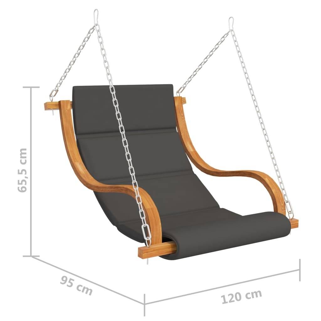 Hängelstuhl mit Kissen Fichte Massivholz mit Teak-Finish-4