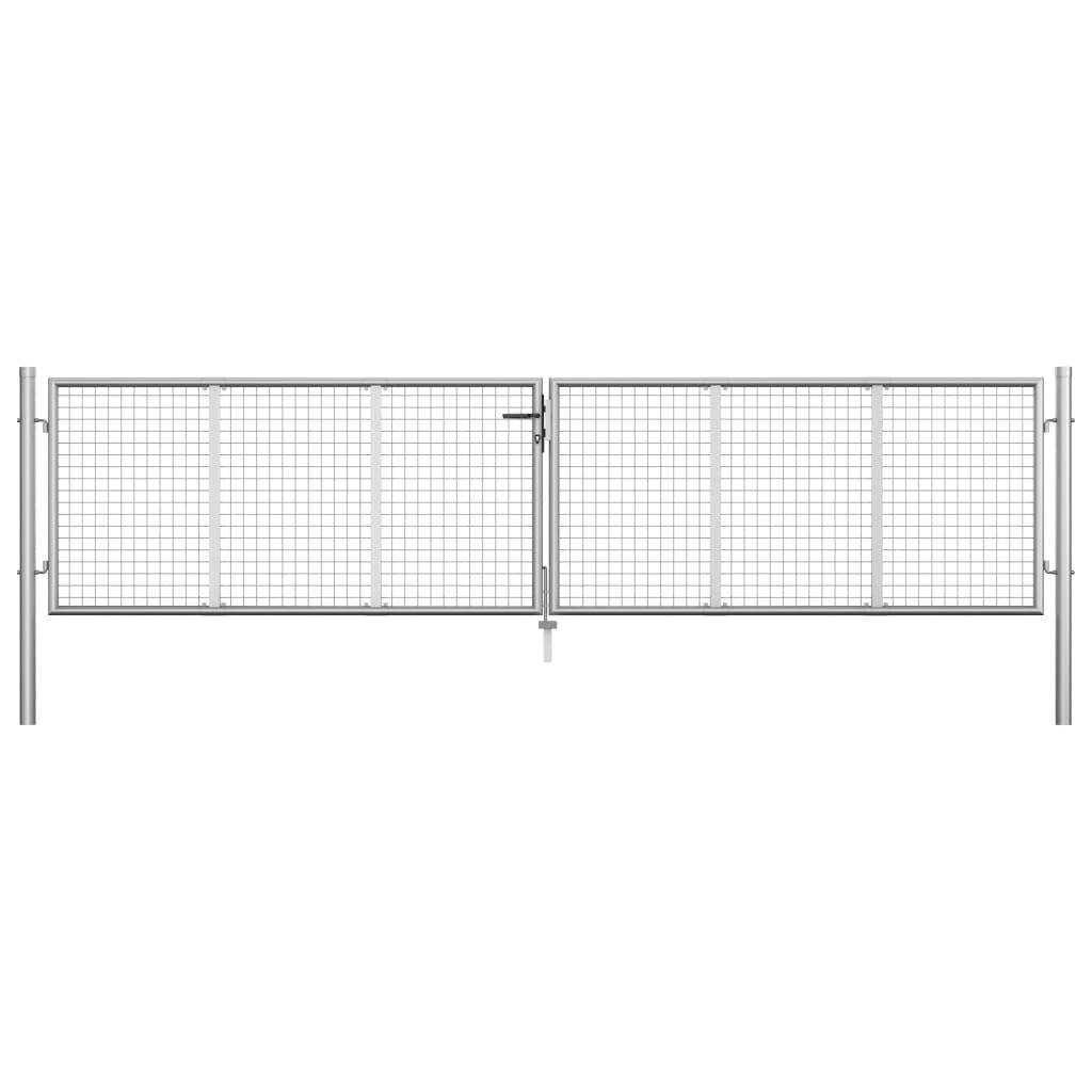 vidaXL Gartentor verzinkter Stahl 400 x 75 cm Silber-5