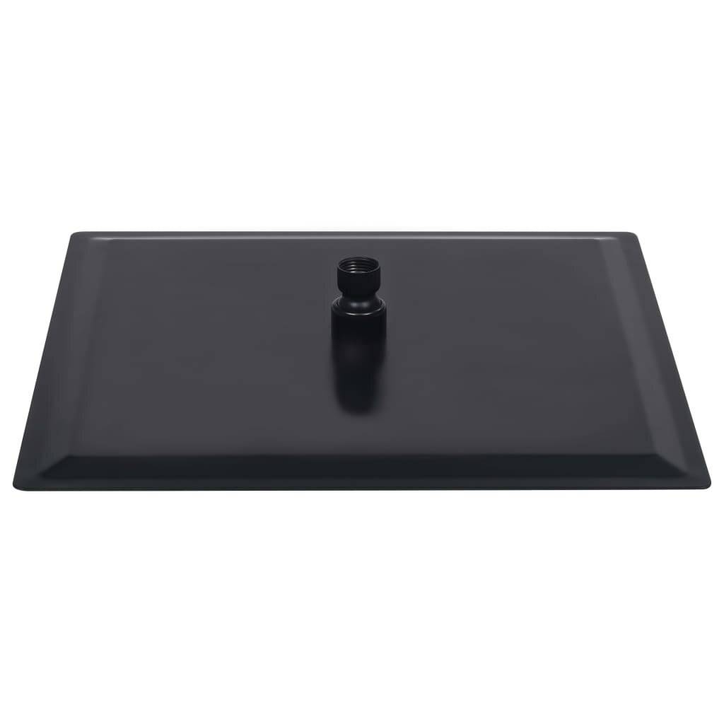 vidaXL Regenbrause Edelstahl 40x40 cm Quadrat Schwarz-5
