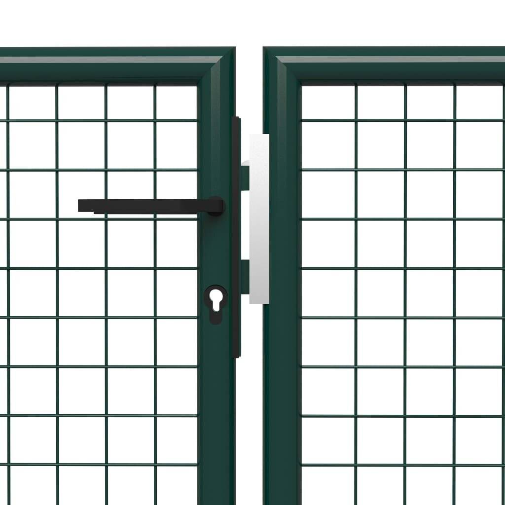 Gartentor Stahl 400 x 200 cm Grün-1