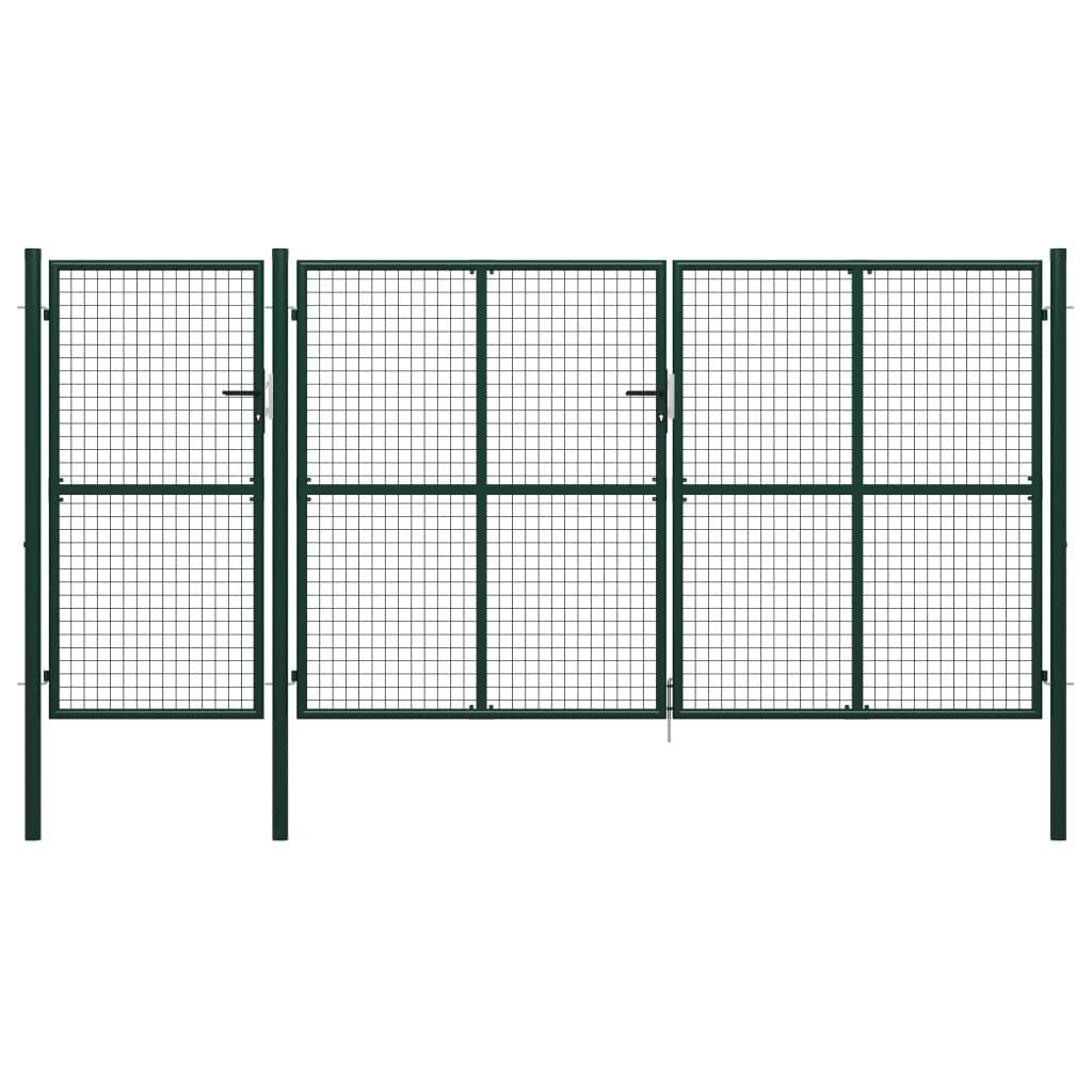 Gartentor Stahl 400 x 200 cm Grün-0