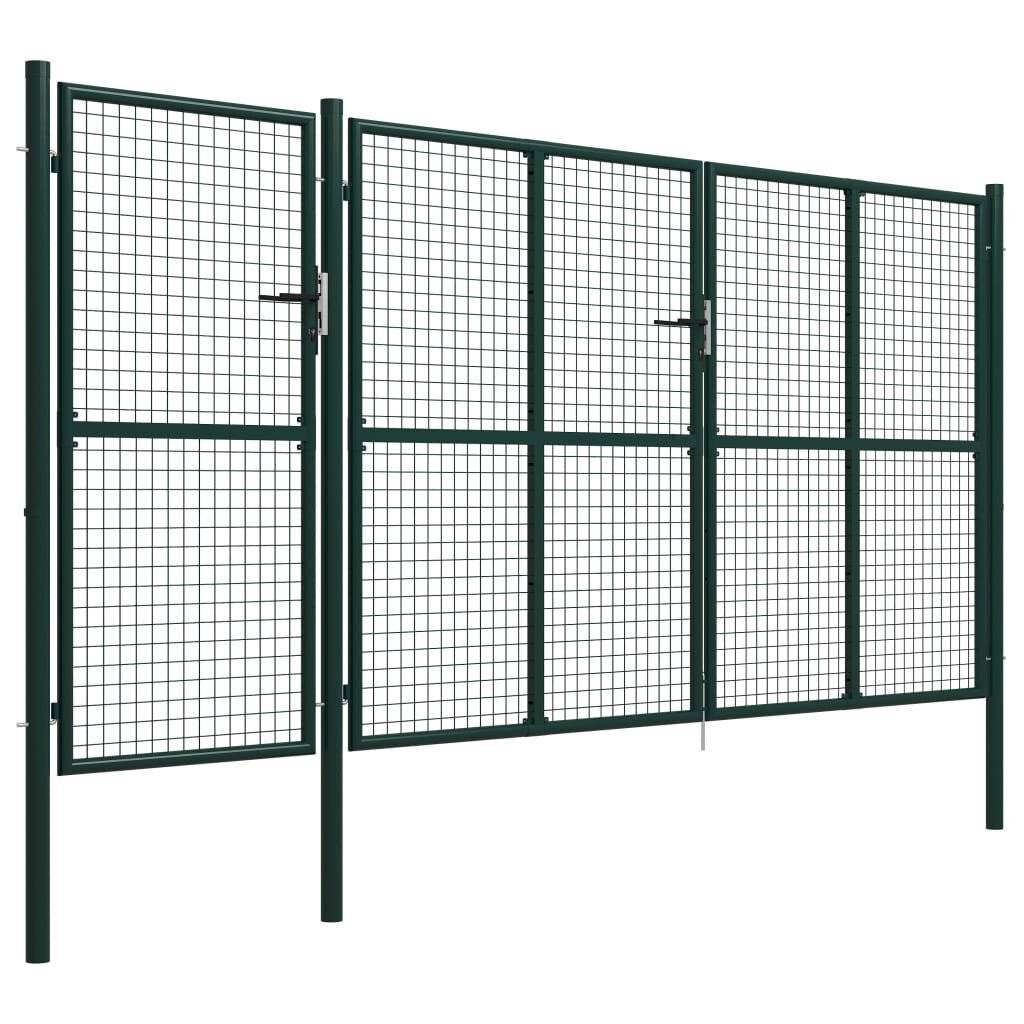Gartentor Stahl 400 x 200 cm Grün-2