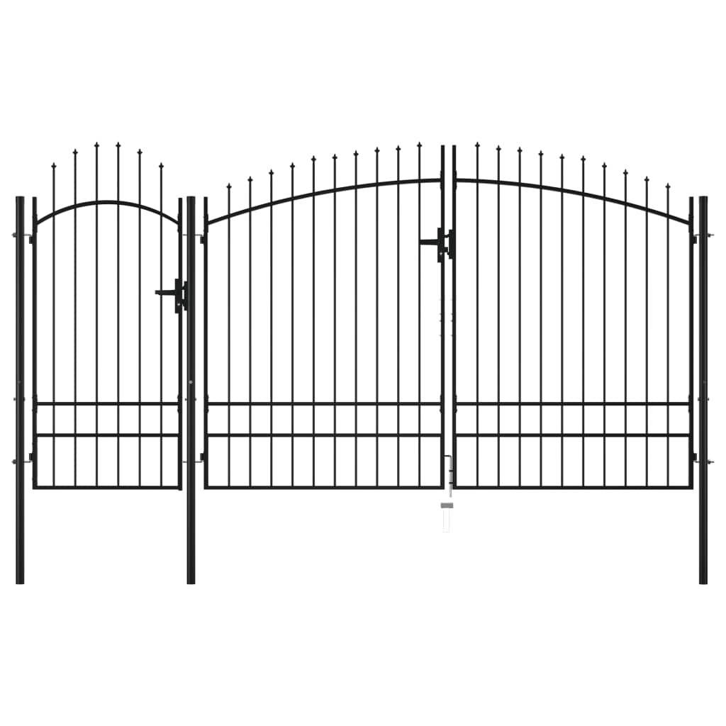 vidaXL Gartentor Woerden Stahl 1,95 x 4 m Schwarz-0
