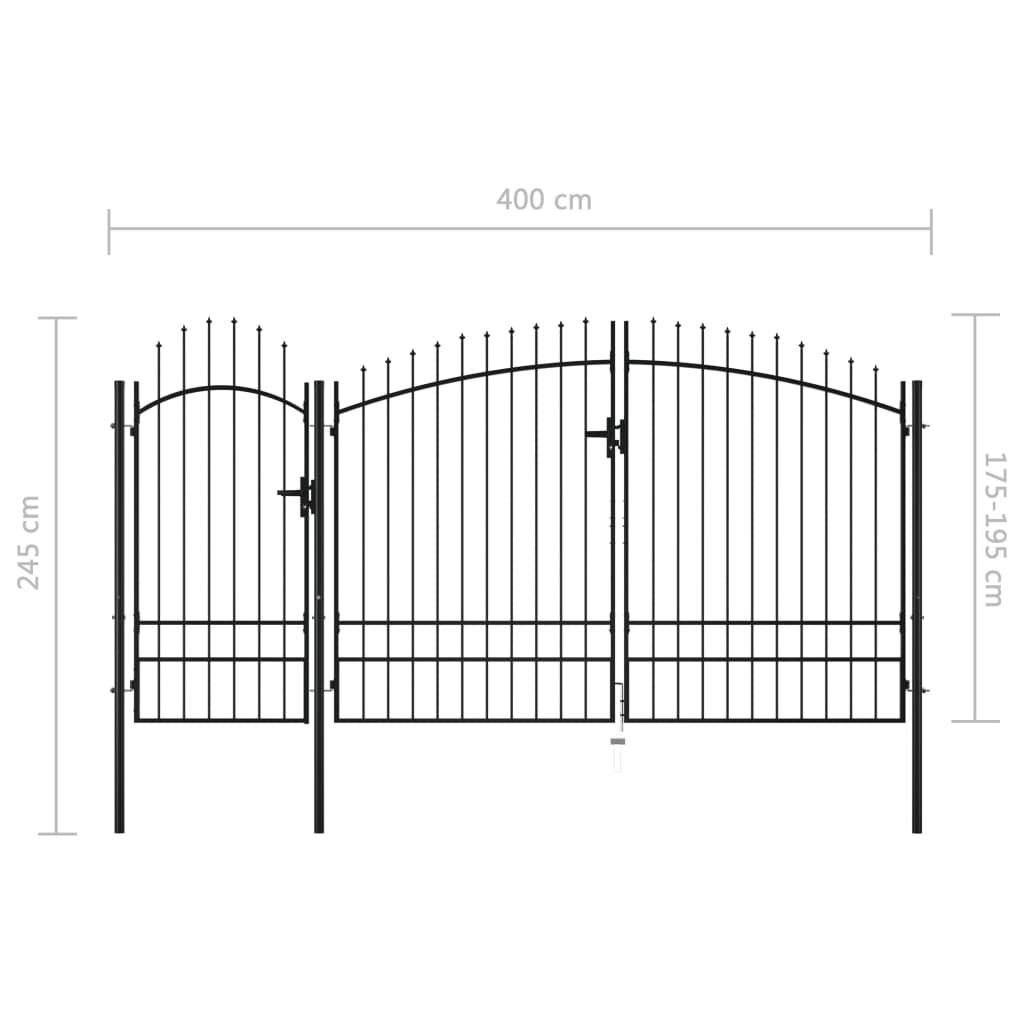 vidaXL Gartentor Woerden Stahl 1,95 x 4 m Schwarz-4
