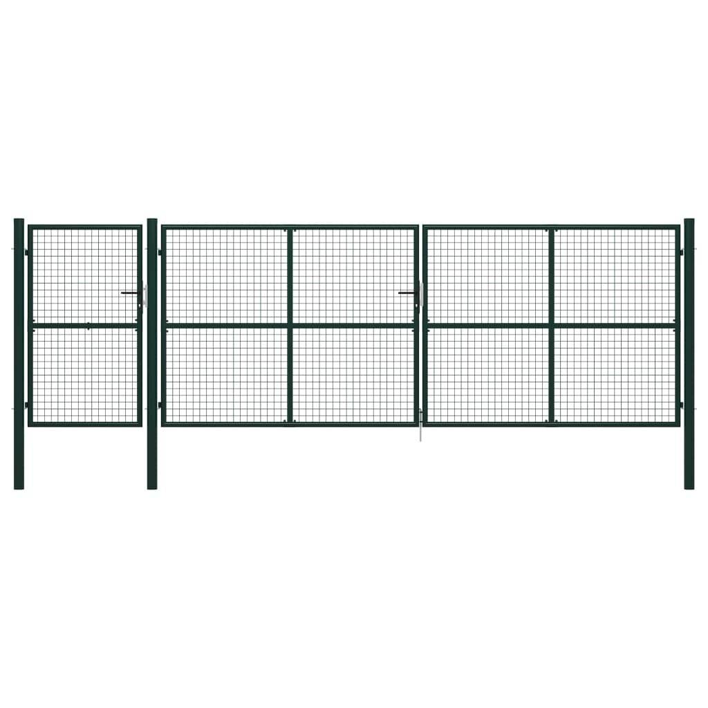 Gartentor Stahl 500×150 cm Grün-5