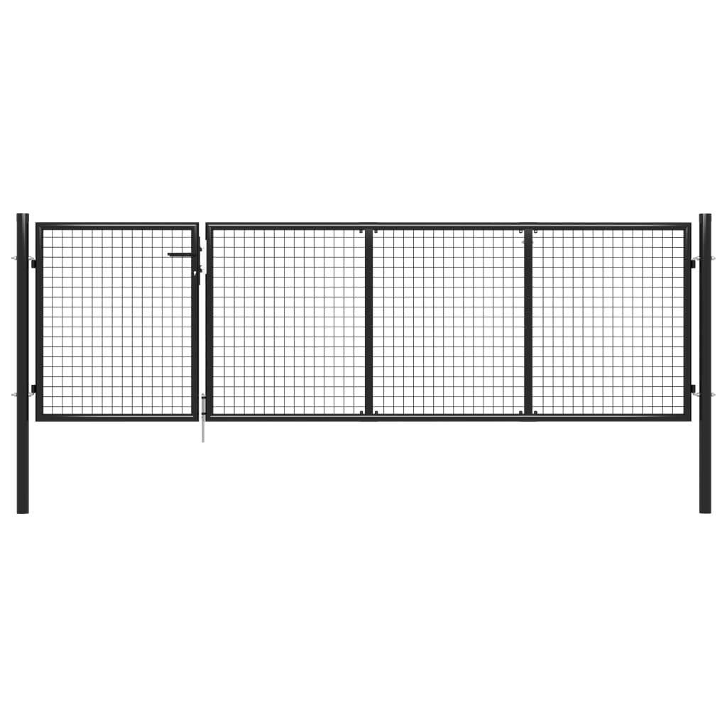 vidaXL Gartentor aus Stahl 350 x 75 cm Anthrazit-5