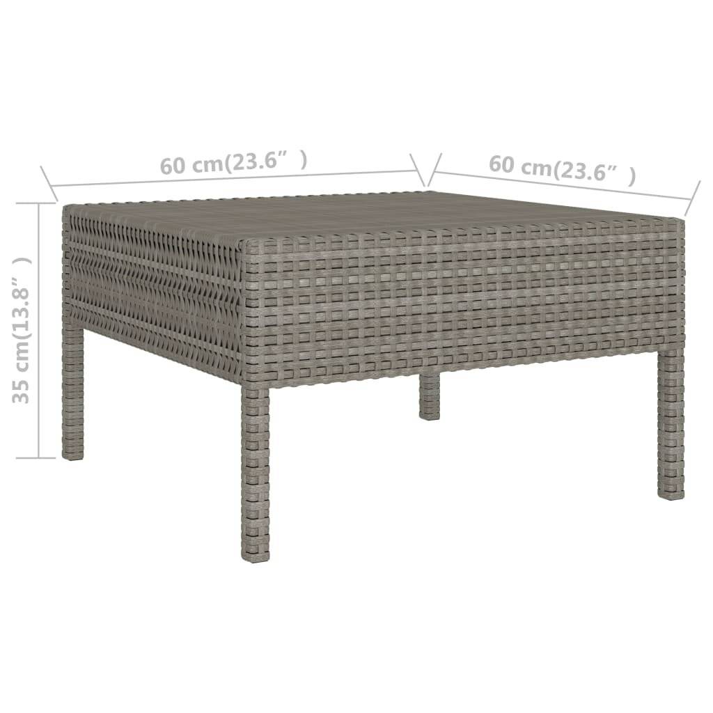 2-tlg. Garten-Lounge-Set mit Auflagen Poly Rattan Grau-5