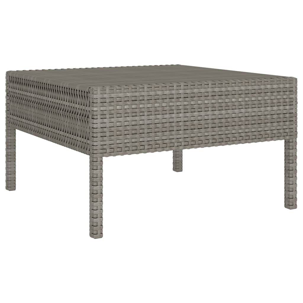 2-tlg. Garten-Lounge-Set mit Auflagen Poly Rattan Grau-3