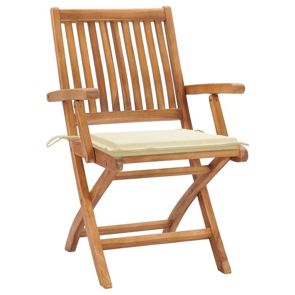 Klappbare Gartenstühle mit Kissen 4 Stk. Massivholz Teak-1