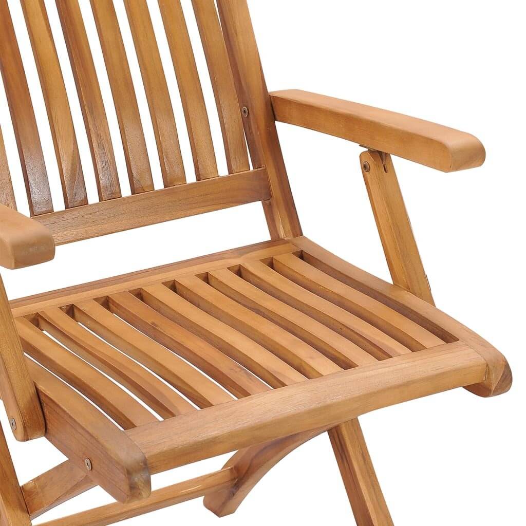 Klappbare Gartenstühle mit Kissen 4 Stk. Massivholz Teak-4