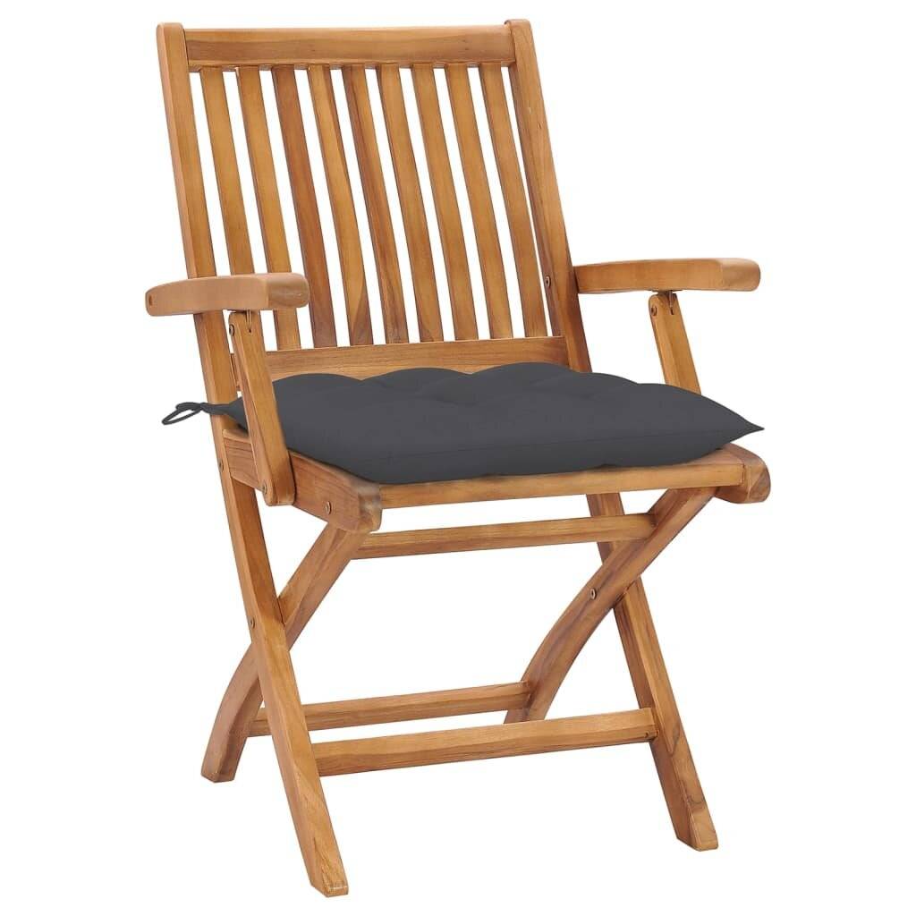 Klappbare Gartenstühle mit Kissen 4 Stk. Massivholz Teak-1