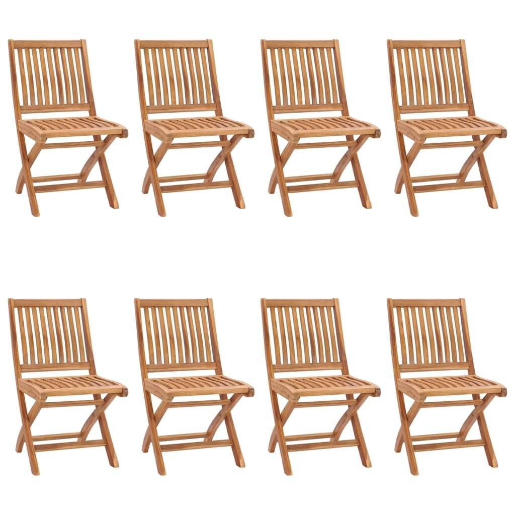 Klappbare Gartenstühle mit Kissen 8 Stk. Massivholz Teak-1