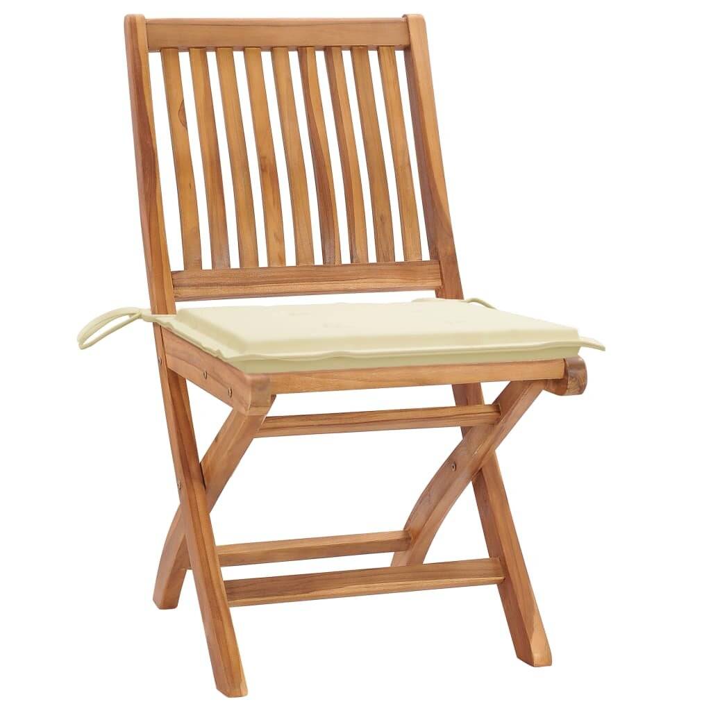 Klappbare Gartenstühle mit Kissen 8 Stk. Massivholz Teak-2