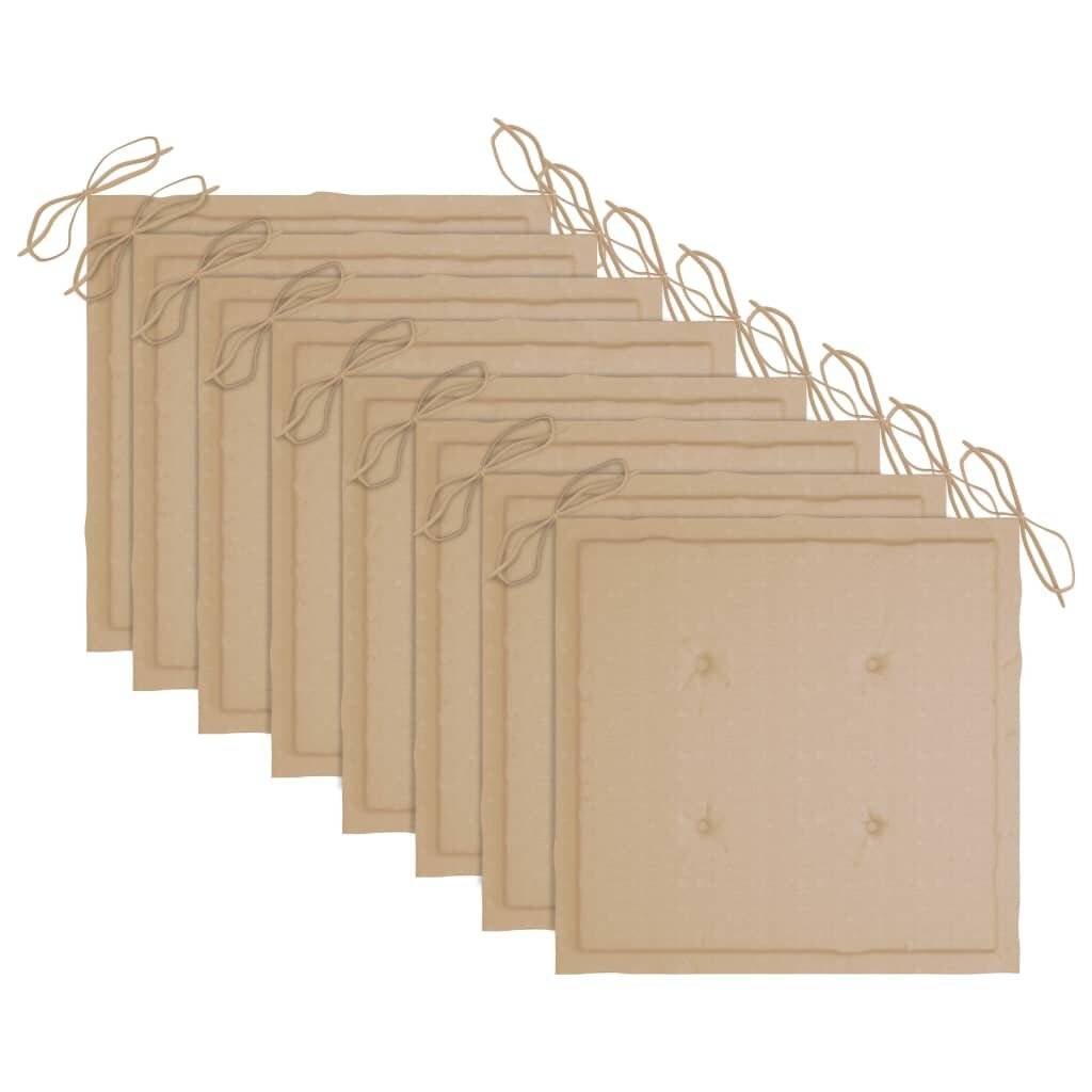 Klappbare Gartenstühle mit Kissen 8 Stk. Massivholz Teak-6