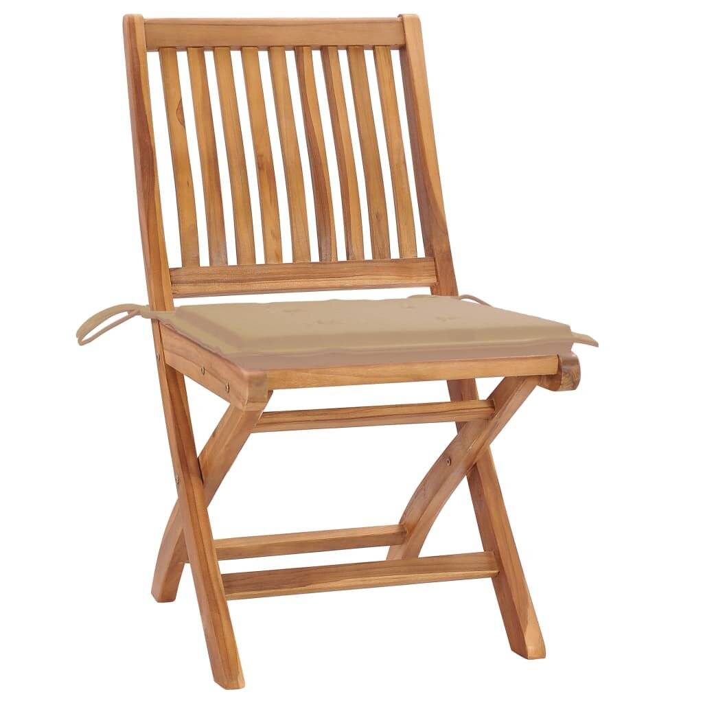 Klappbare Gartenstühle mit Kissen 8 Stk. Massivholz Teak-2