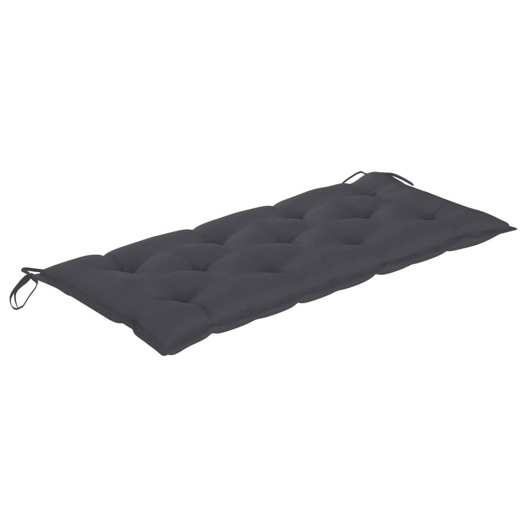 Gartenbank mit Auflage 120 cm Massivholz Akazie-4