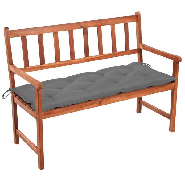 Gartenbank mit Auflage 120 cm Massivholz Akazie