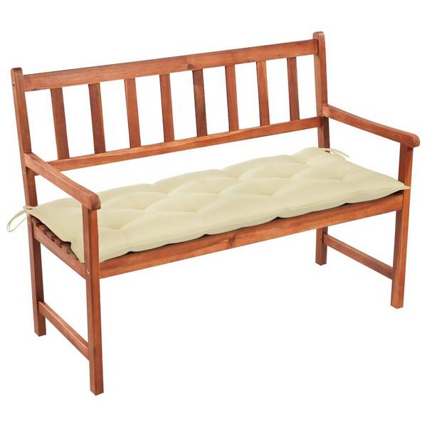 Gartenbank mit Auflage 120 cm Massivholz Akazie