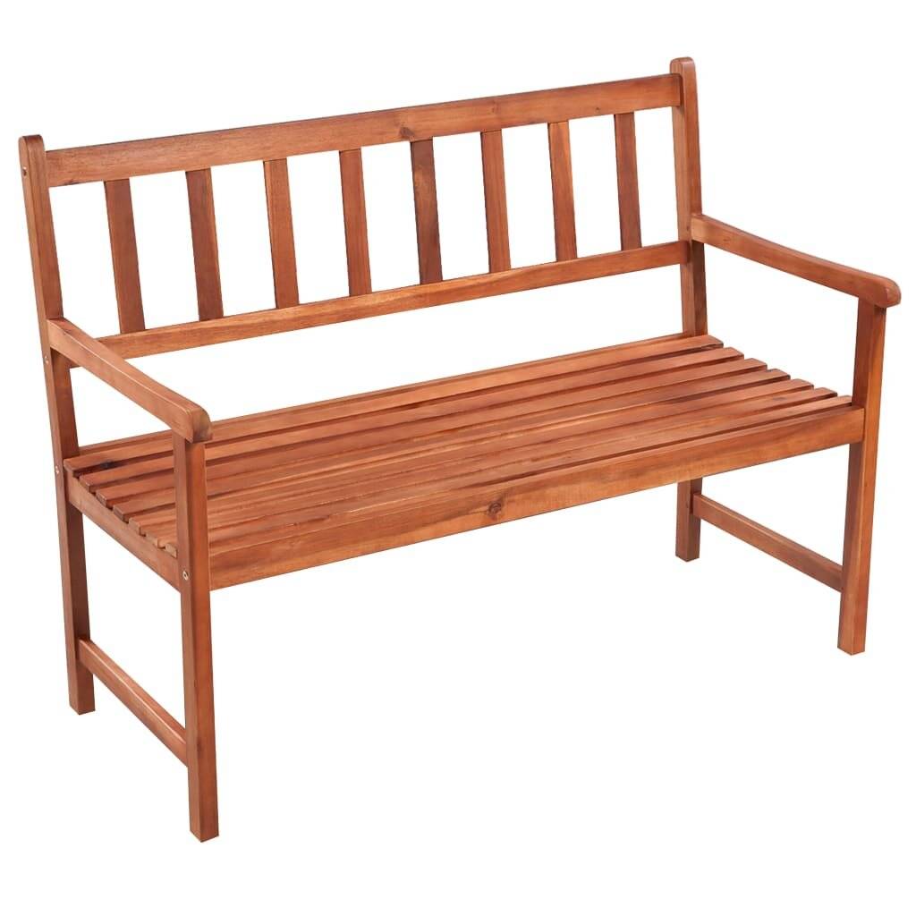Gartenbank mit Auflage 120 cm Massivholz Akazie-1