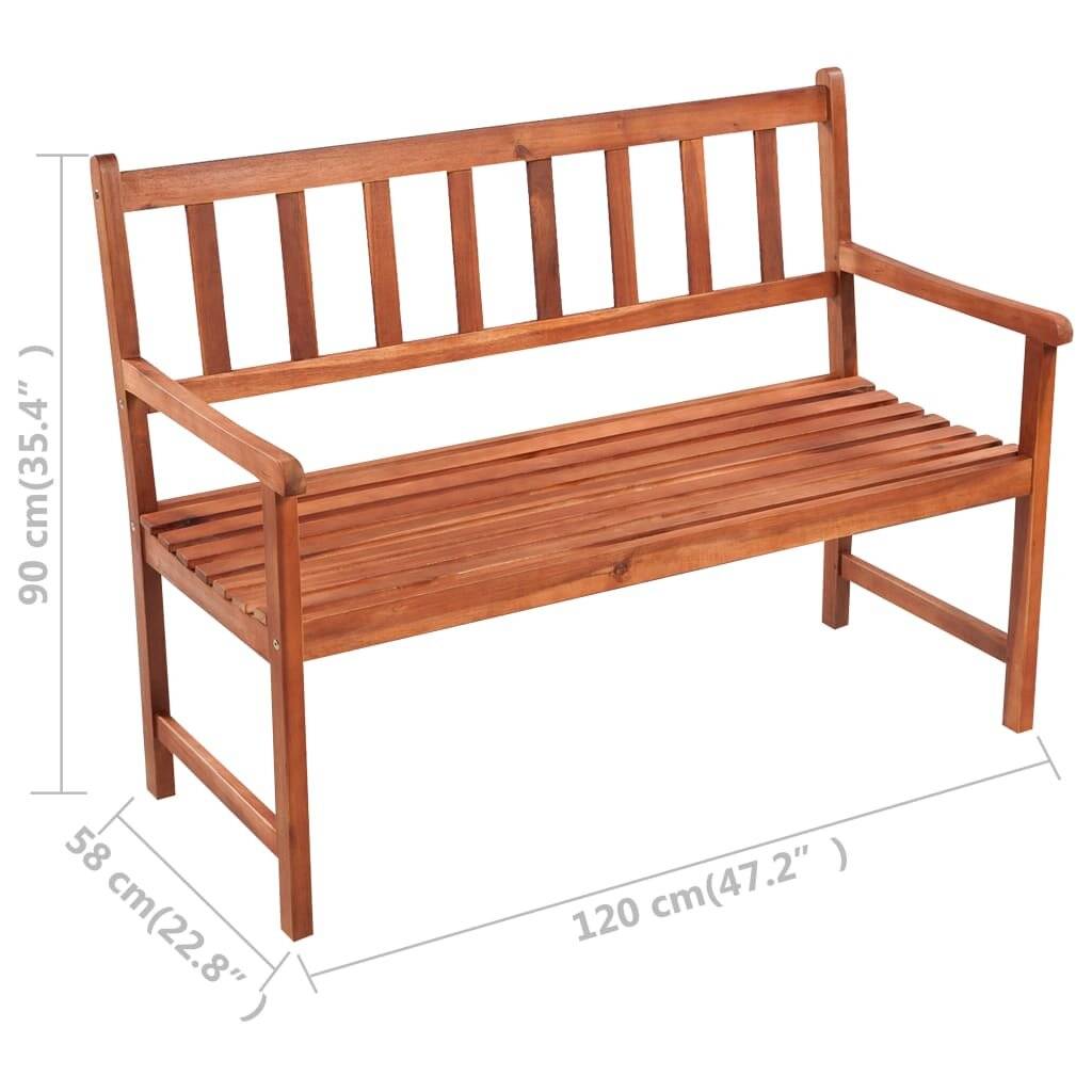 Symbolbild für Gartenbank mit Auflage 120 cm Massivholz Akazie