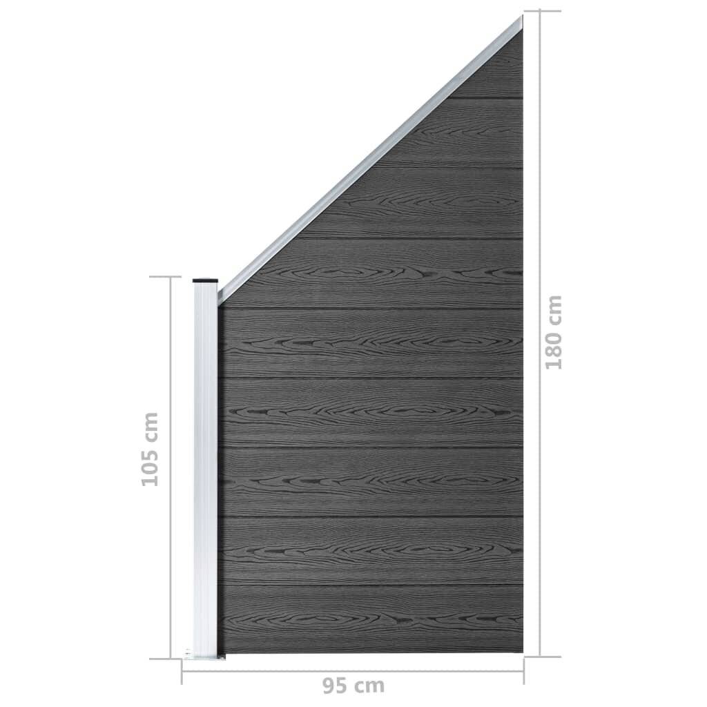 Symbolbild für vidaXL Zaunelement WPC 95x(105-180) cm Schwarz