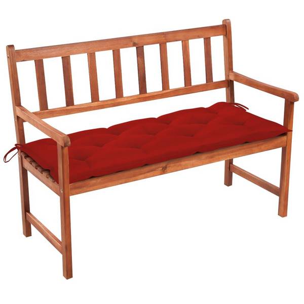 Gartenbank mit Auflage 120 cm Massivholz Akazie