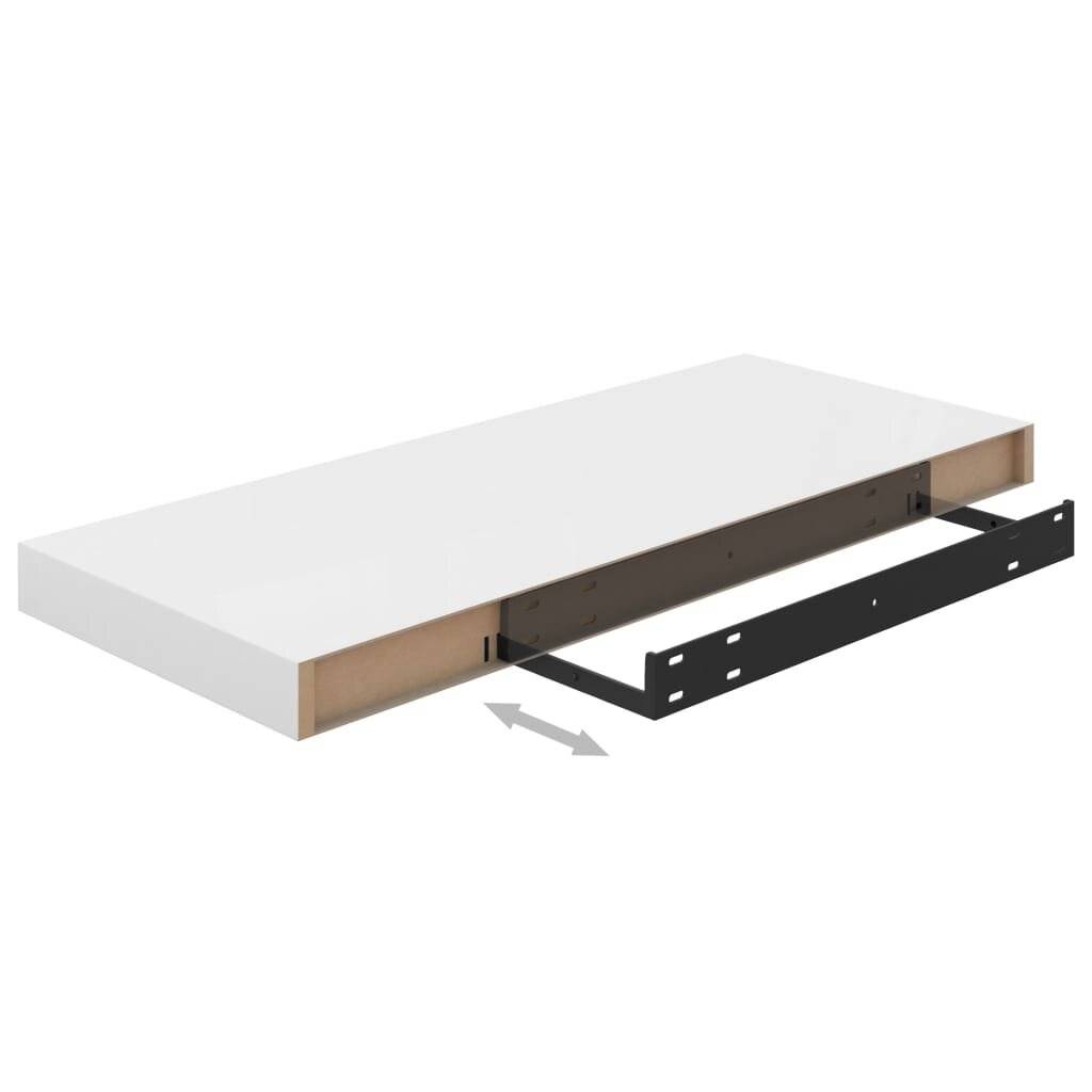 vidaXL Schweberegal Hochglanz-Weiß 60x23,5x3,8 cm MDF-6