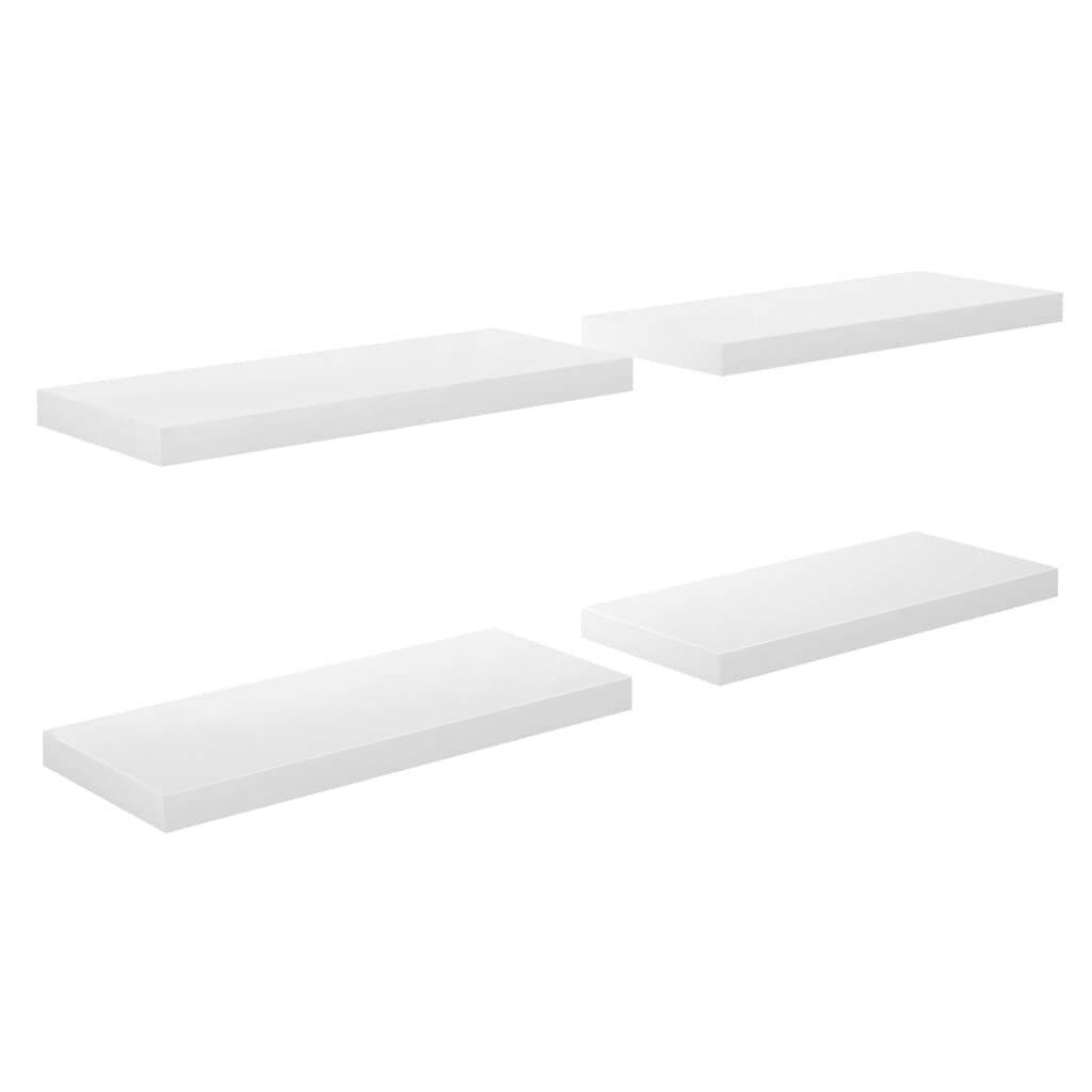 Schwebende Wandregale 4 Stk. Hochglanz-Weiß 60x23,5x3,8cm MDF-1