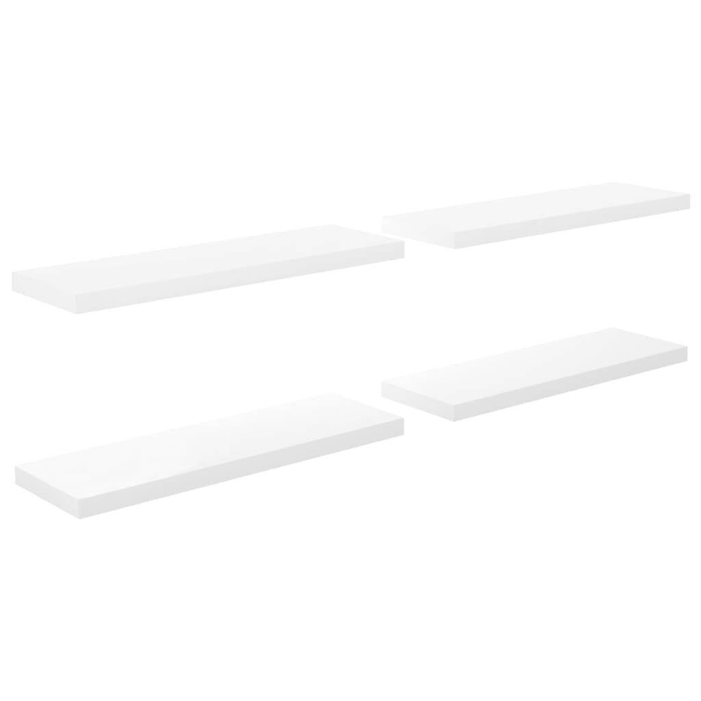 Schwebende Wandregale 4 Stk. Hochglanz-Weiß 80x23,5x3,8cm MDF-1