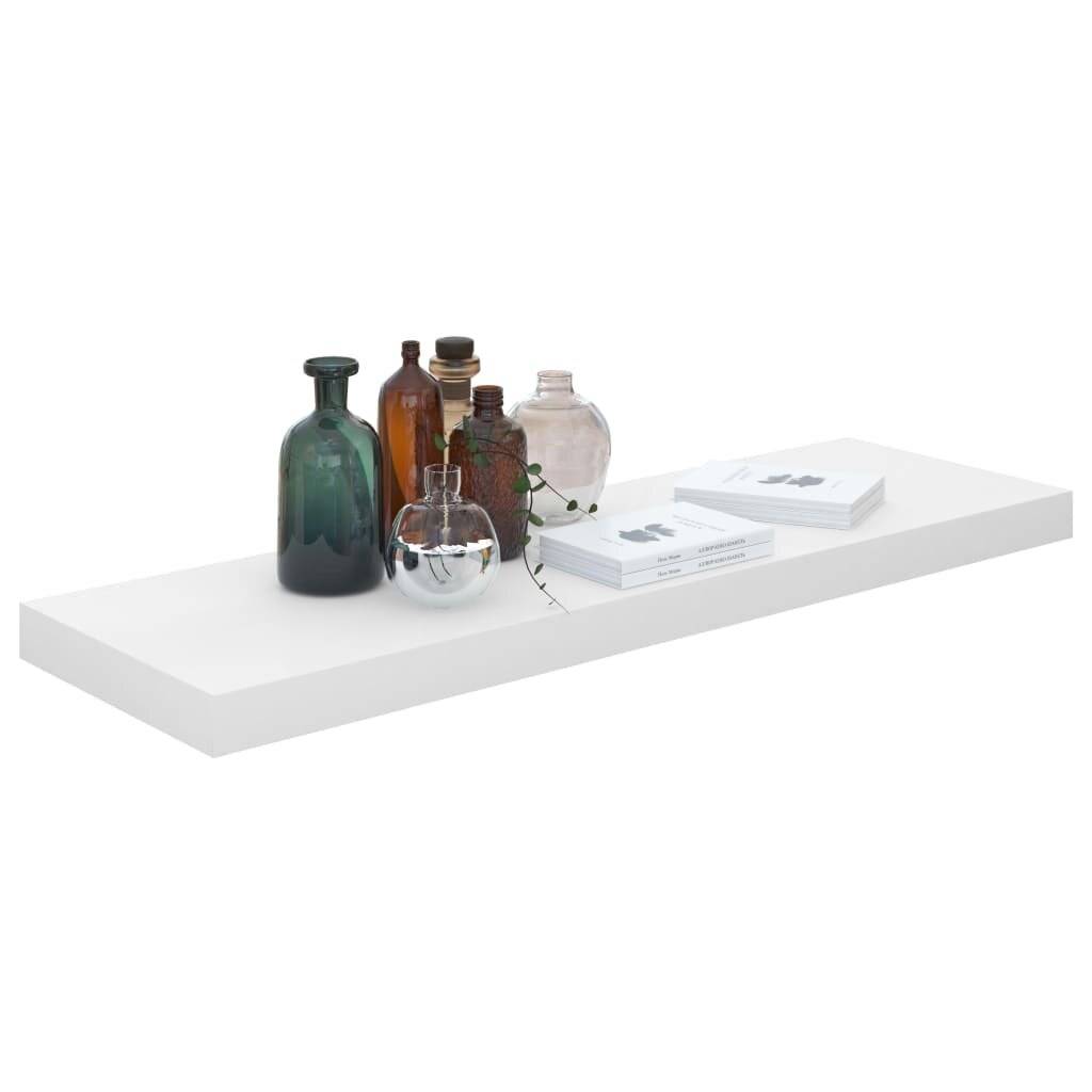 Schwebende Wandregale 4 Stk. Hochglanz-Weiß 80x23,5x3,8cm MDF-2